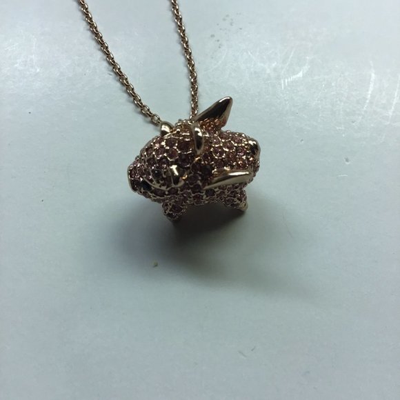 Kate Spade New Pink Flying Pig Necklace - Picture 2 of 4